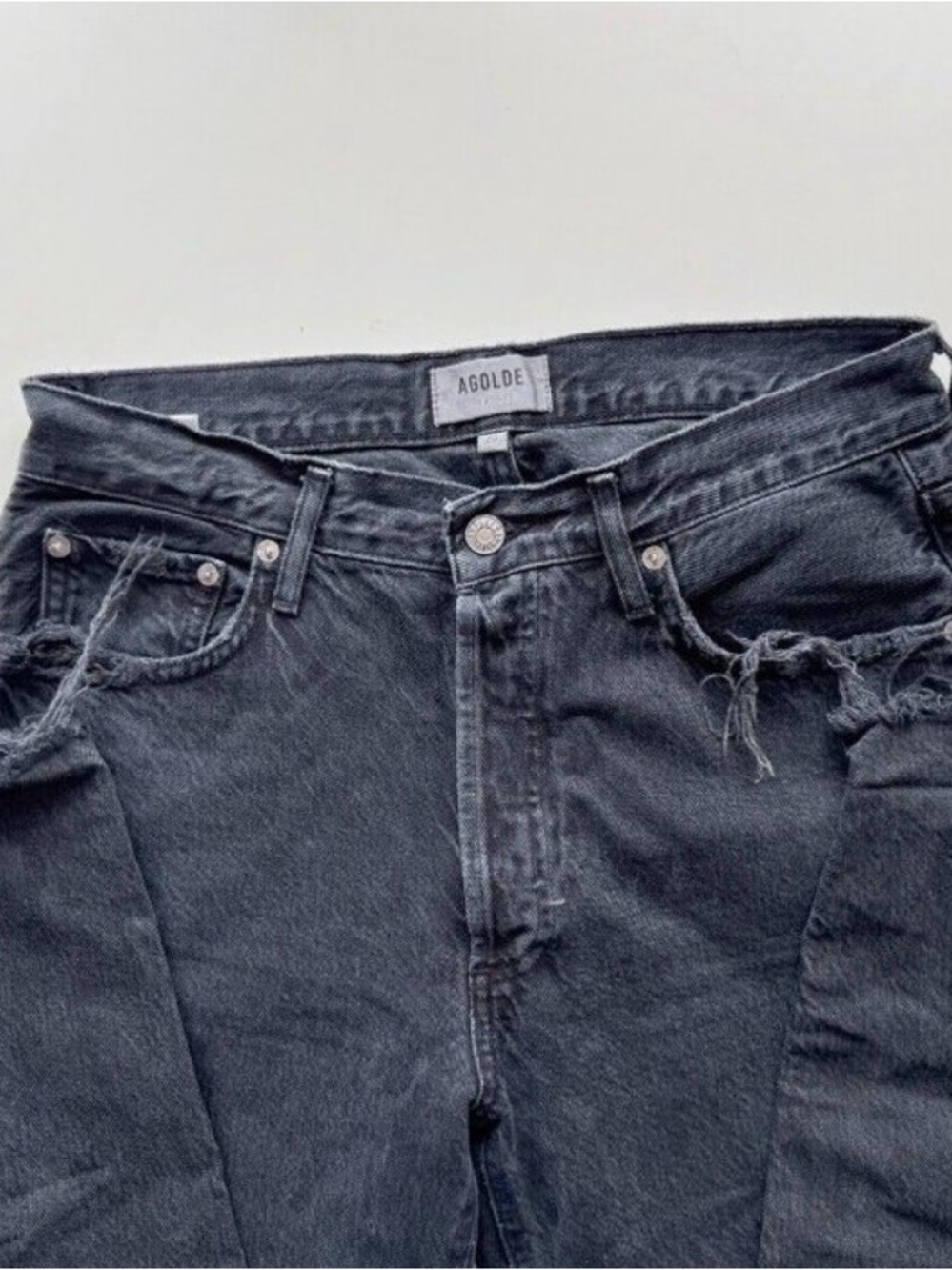 AGOLDE Jamie Rematch Vintage Black High Rise Slim Straight Ankle Jeans, Size 28 - Picture 2 of 4